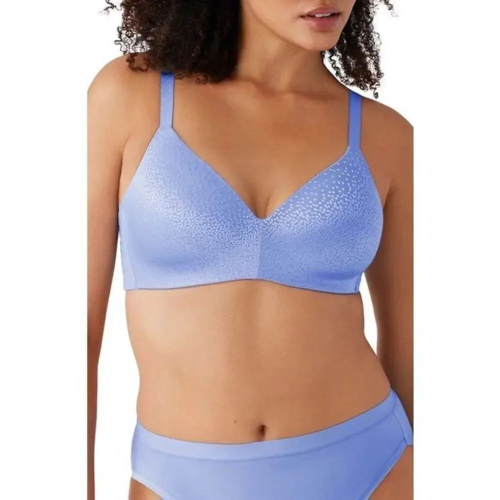 Wacoal NWT Back Appeal Wirefree Contour Bra Blue Hydrangea 36DDD